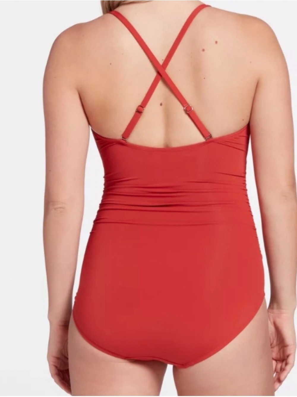 NWT Calia by Carrie Underwood ruched one piece swimsuit, size 12 - Picture 3 of 6